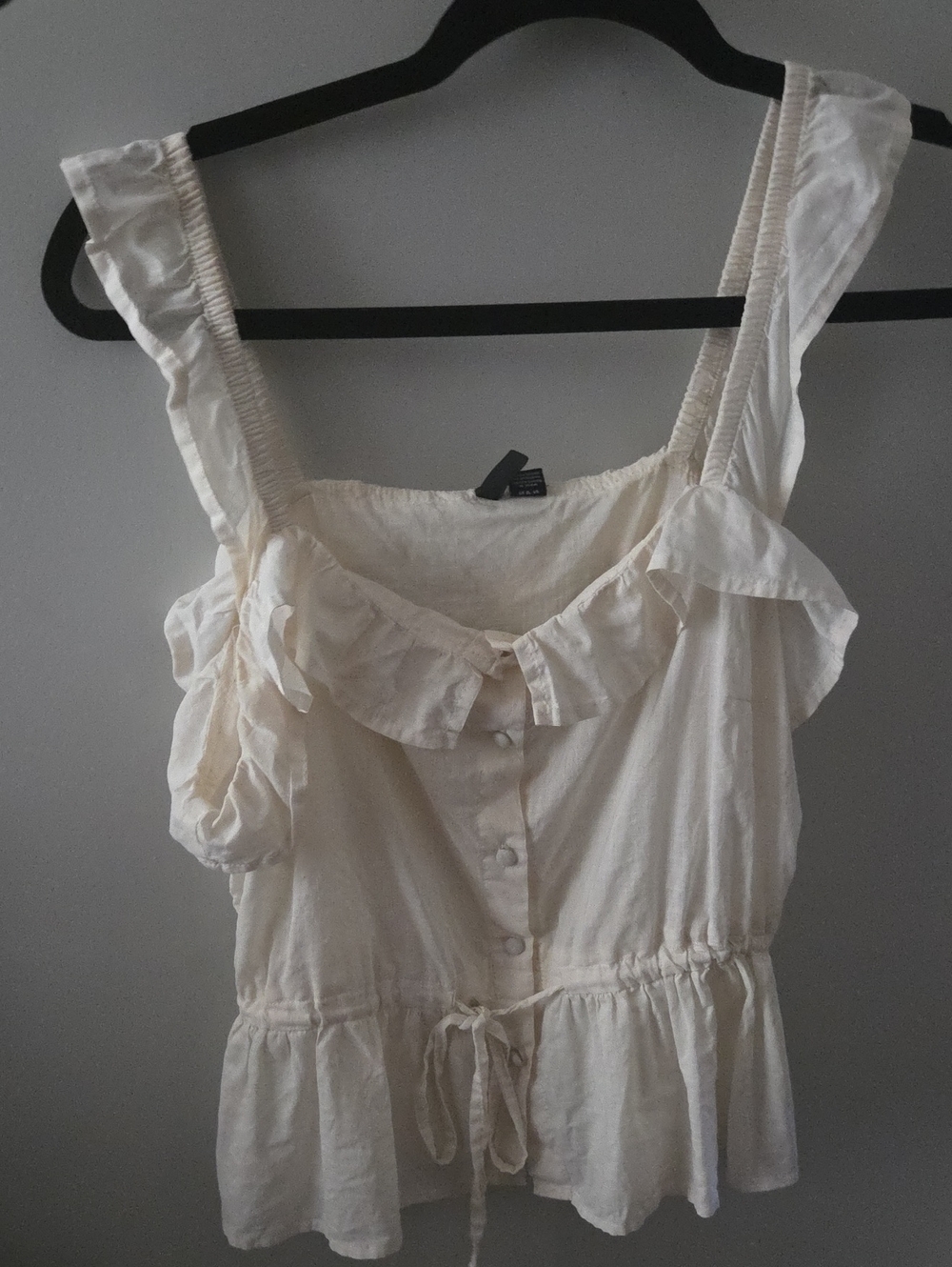 Vero Moda Cream Ruffle Tie-Waist Peplum Camisole